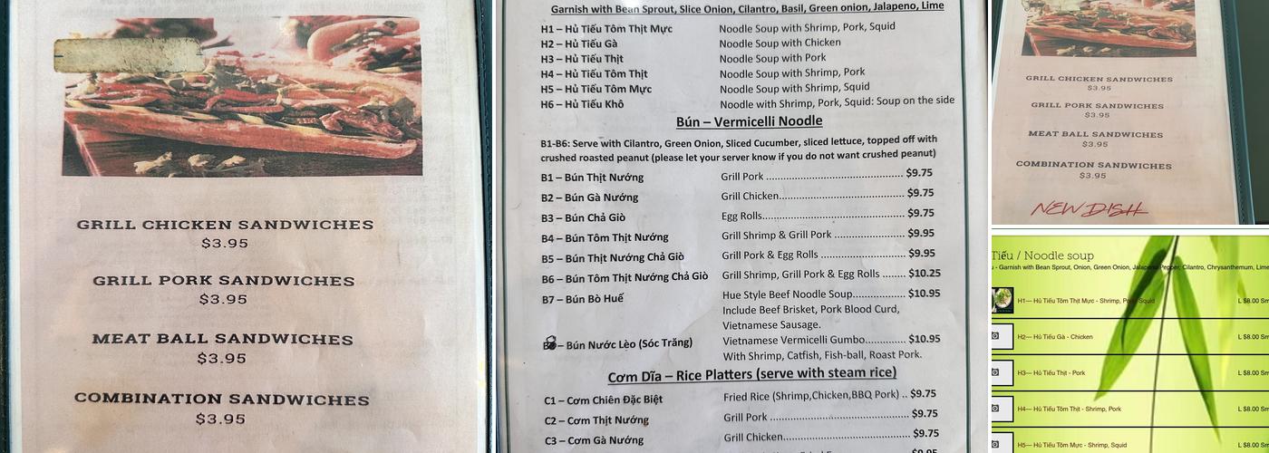 Phở OK! Menu