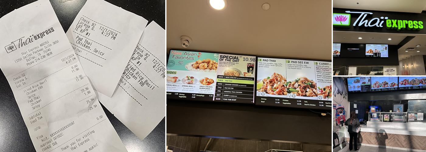 Thai Express Menu