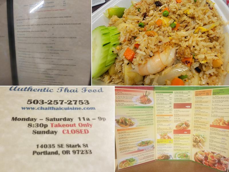 Chai Thai Menu