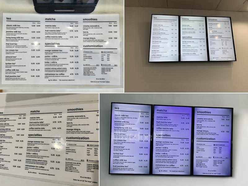 Bobaville Menu