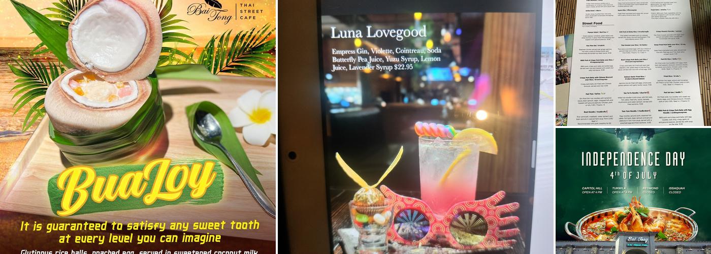 Bai Tong Thai Street Cafe Menu