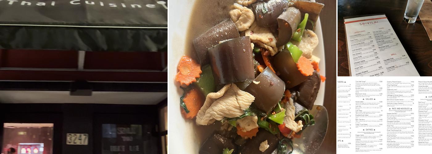 Srivilai Thai Cuisine Menu