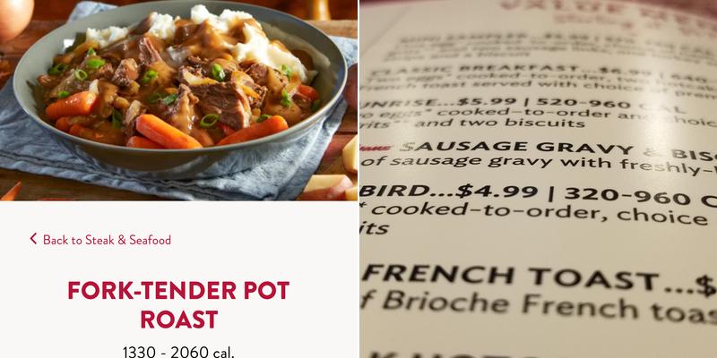 Bob Evans Menu