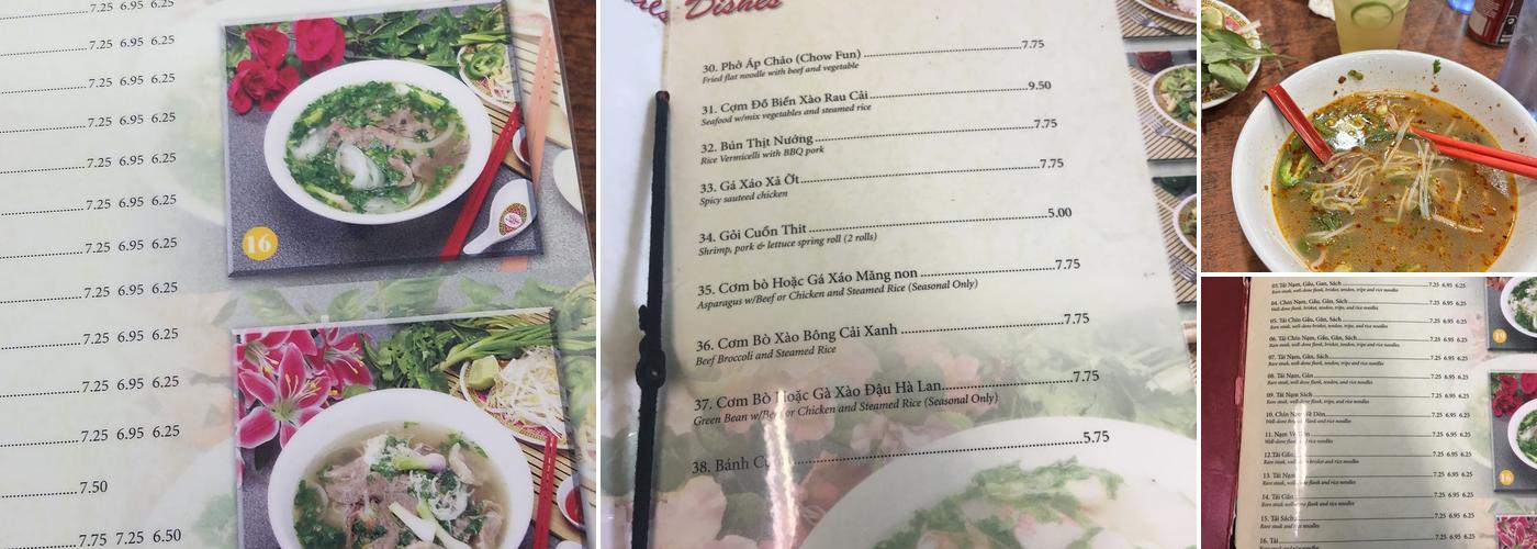 Phở 99 Menu