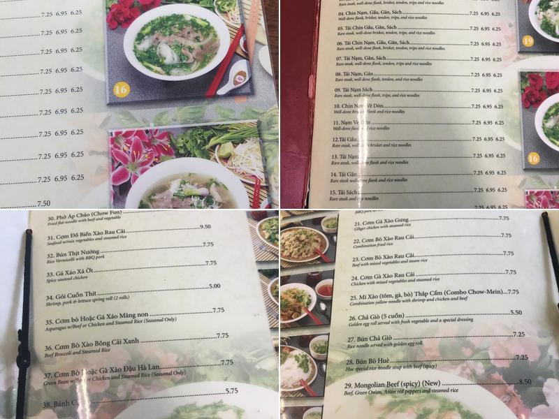 Phở 99 Menu