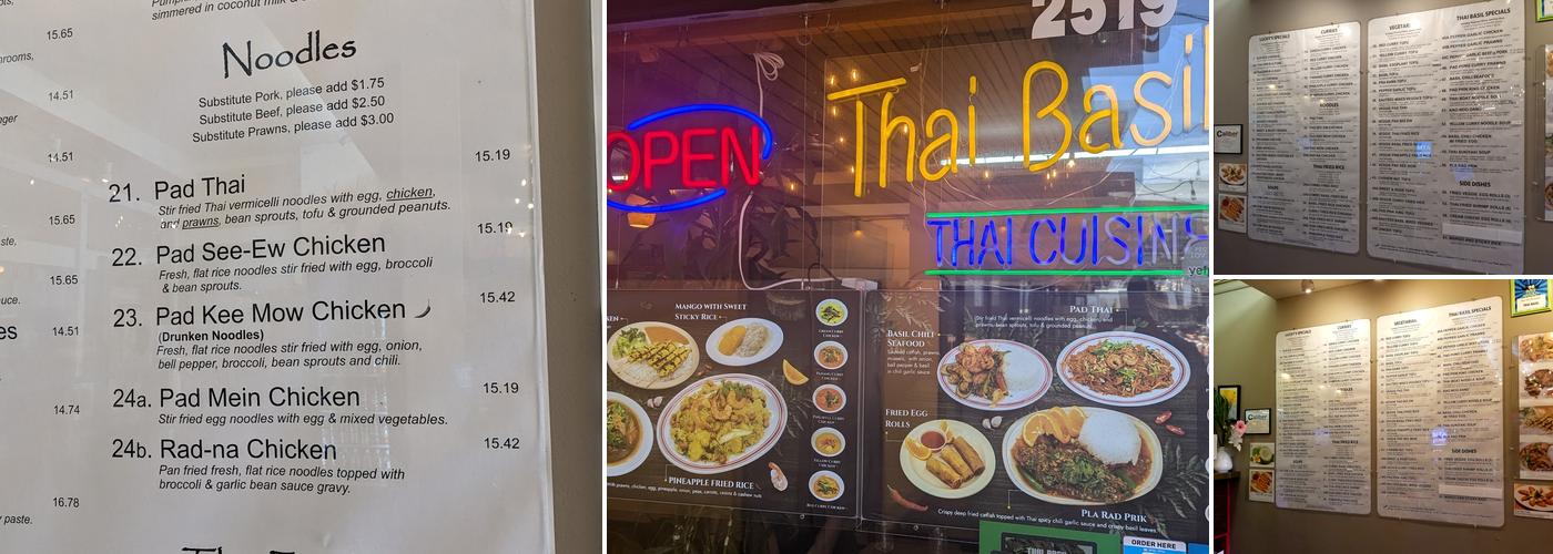 Thai Basil Menu