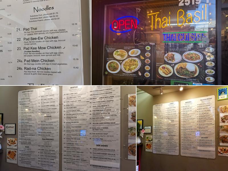 Thai Basil Menu