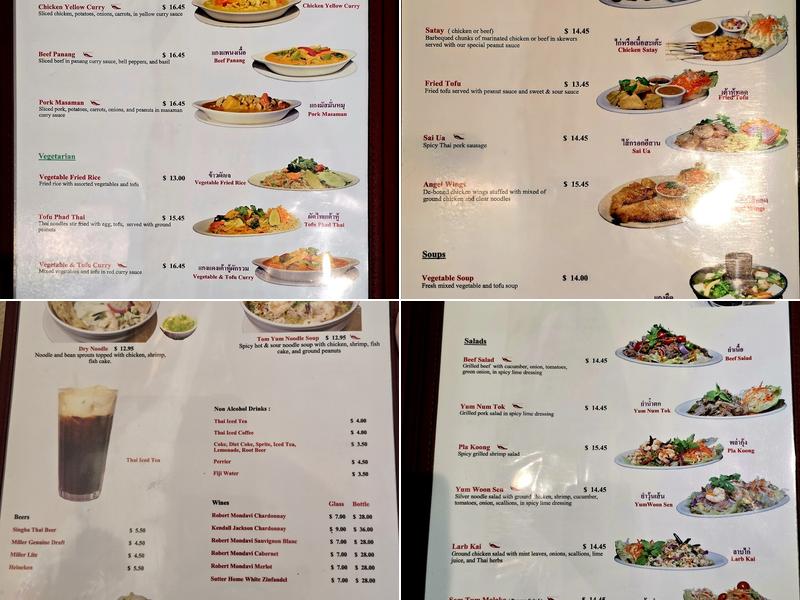 Thai Cafe Menu