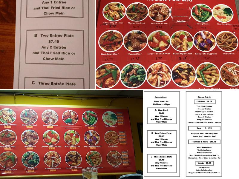 A Thai Express Menu