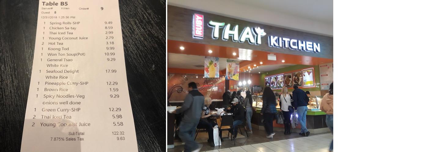 Ruby Thai Kitchen Menu