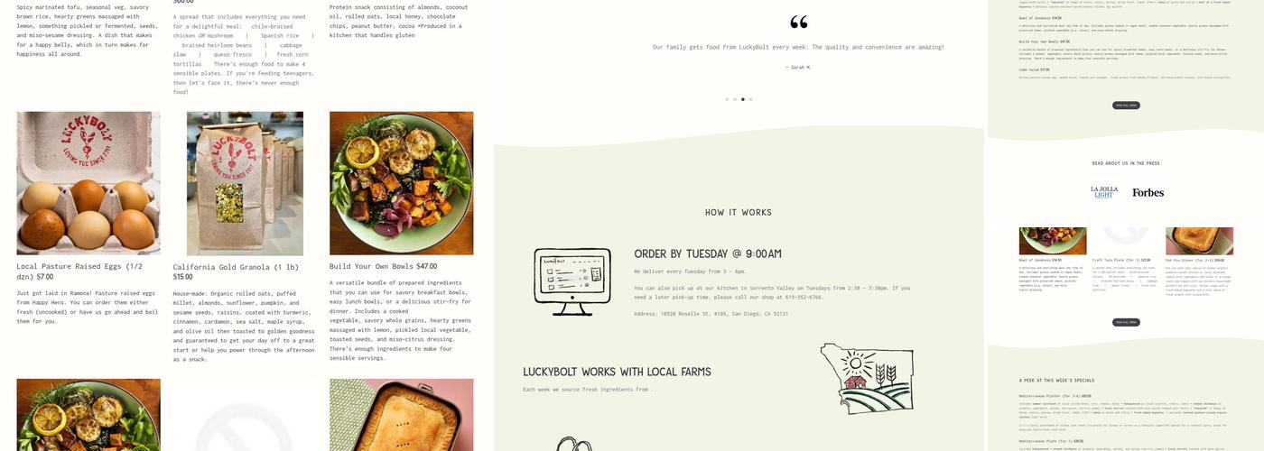 LuckyBolt Kitchen + Bakery Menu