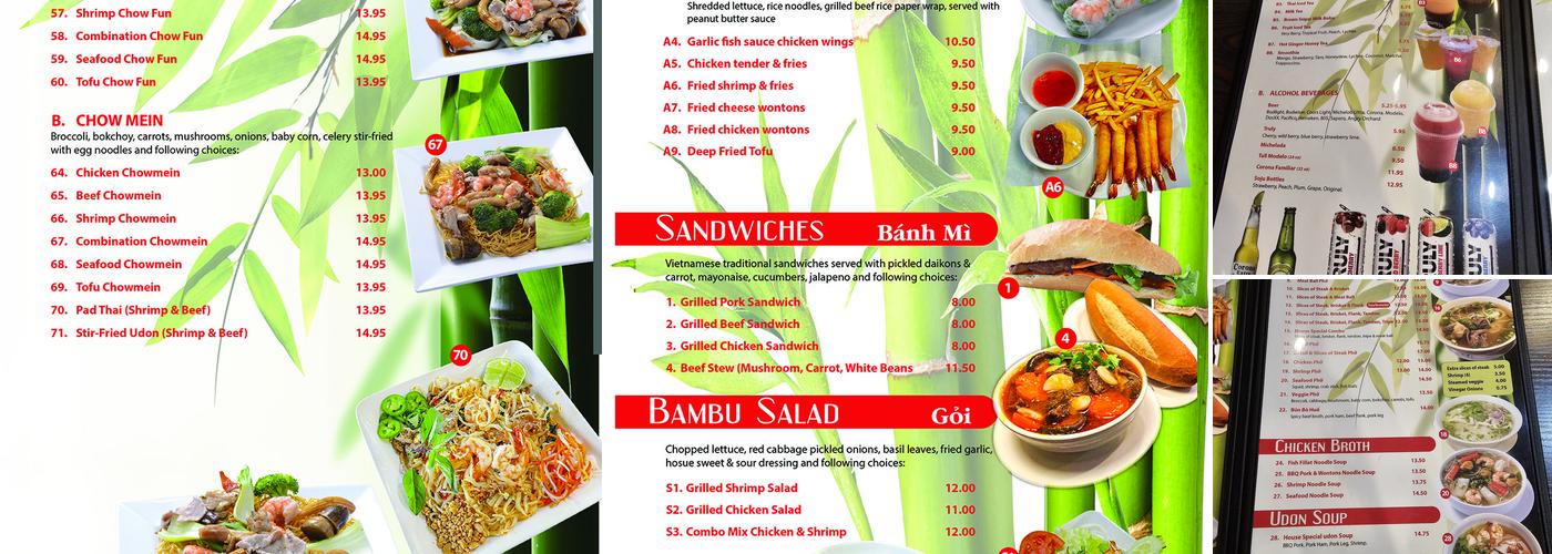Pho BamBu Menu