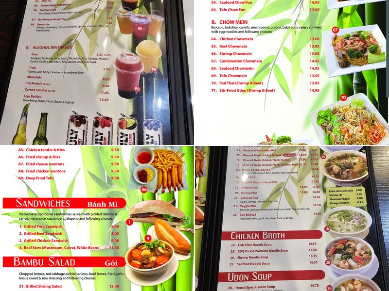 Pho BamBu Menu