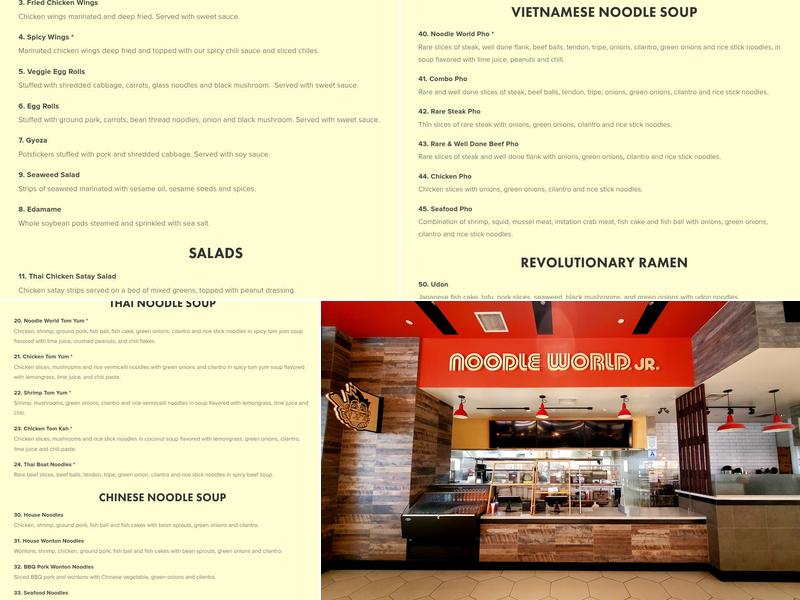 Noodle World Jr. Menu