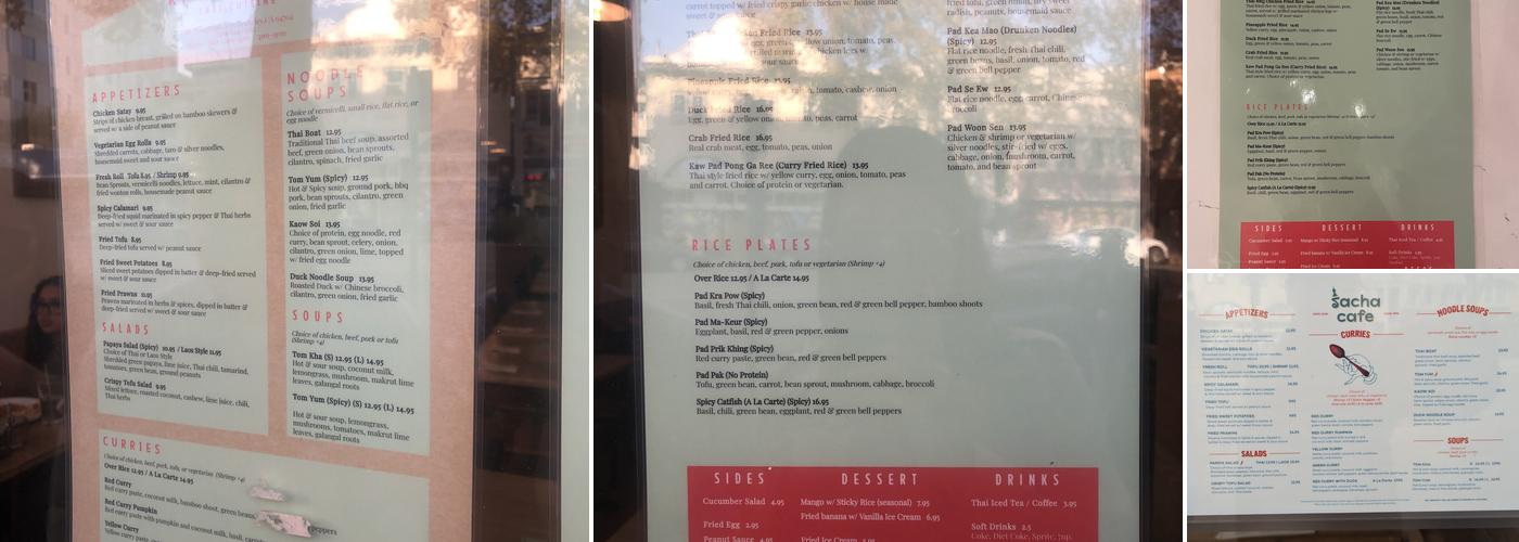 Racha Café Menu