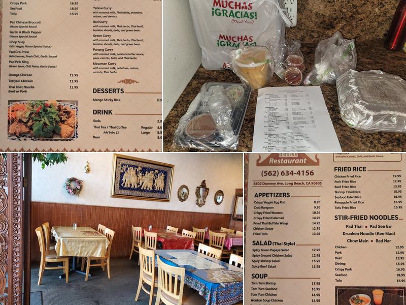 Bahn Thai Long Beach Menu