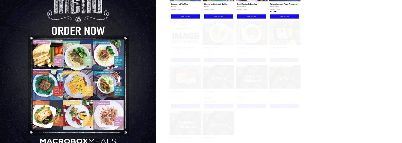 MacroBox Meals Menu