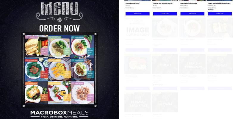 MacroBox Meals Menu