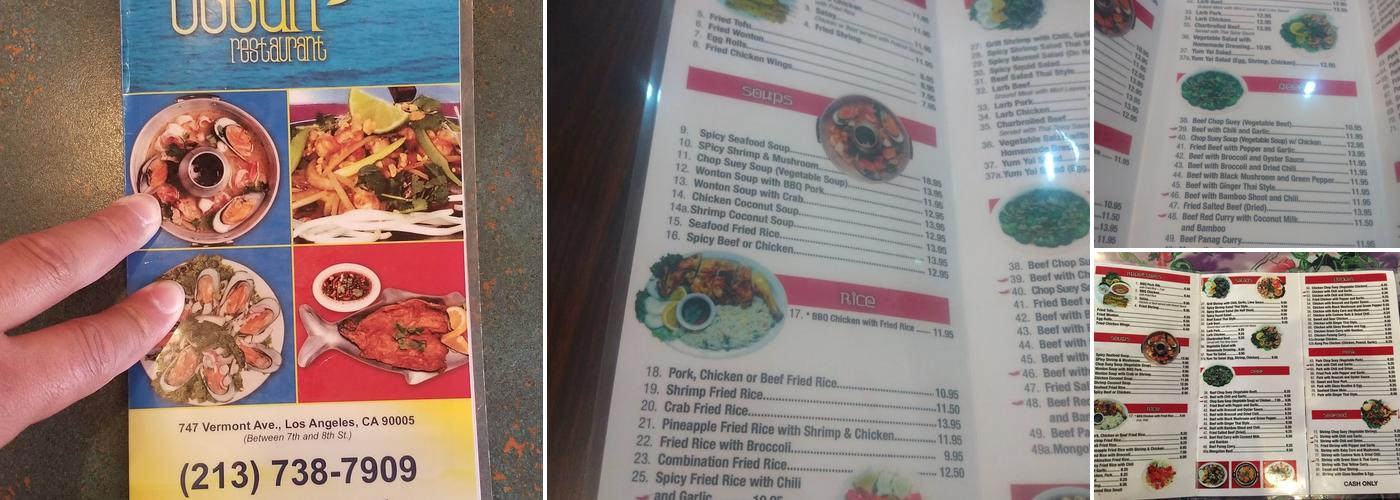 Thai Ocean Menu