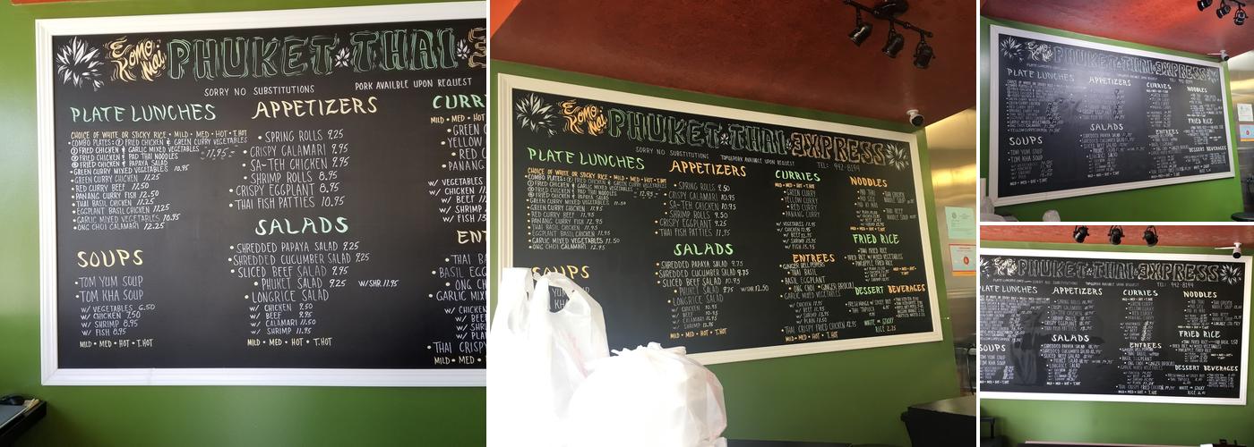Phuket Thai Express Menu