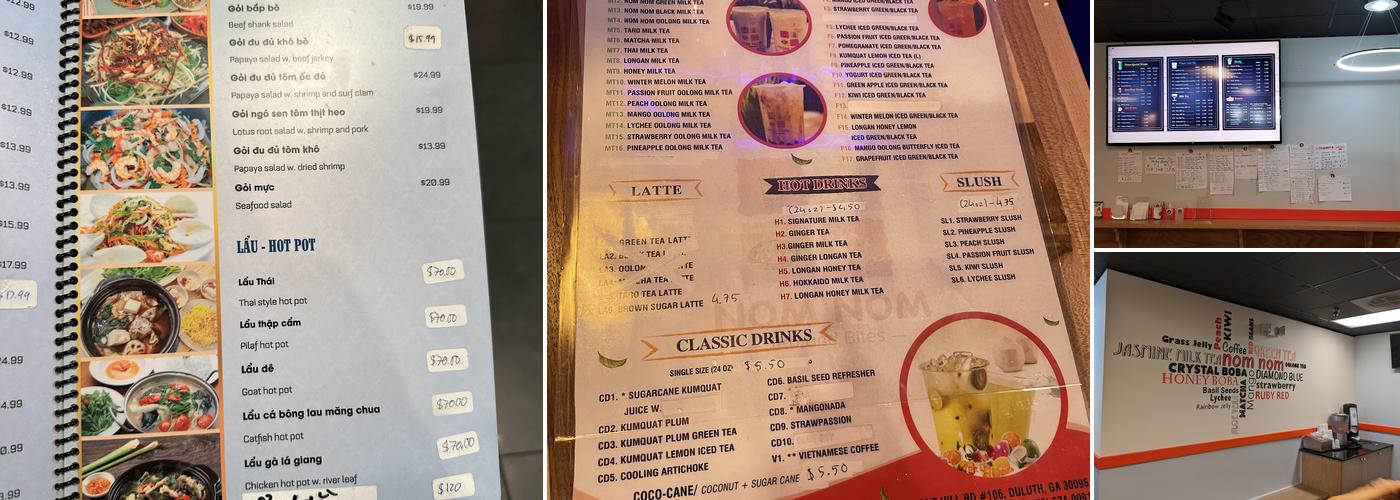 Nom Nom Tea & Bites Menu