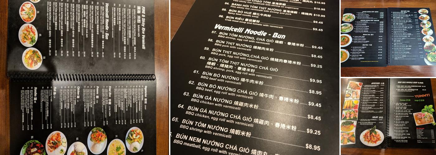 Pho Saigon Menu
