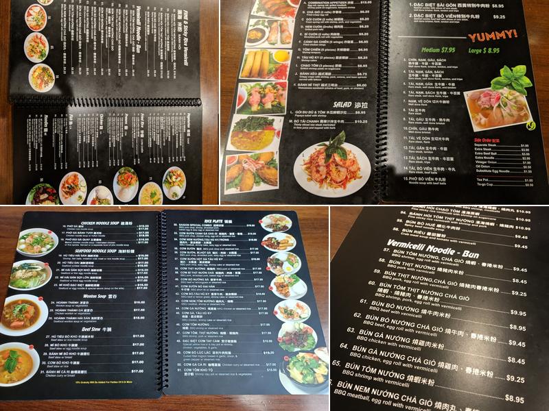 Pho Saigon Menu