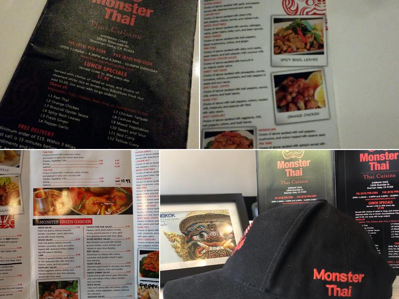Monster Thai Thai Cuisine Menu