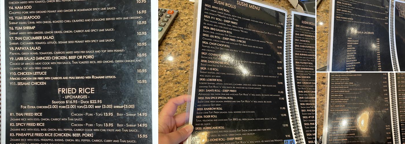 Thai Spice Menu