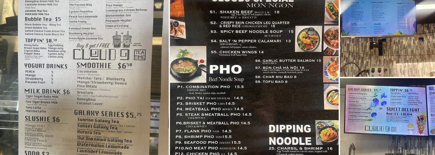 Cloud 9 Pho & Teatime Menu