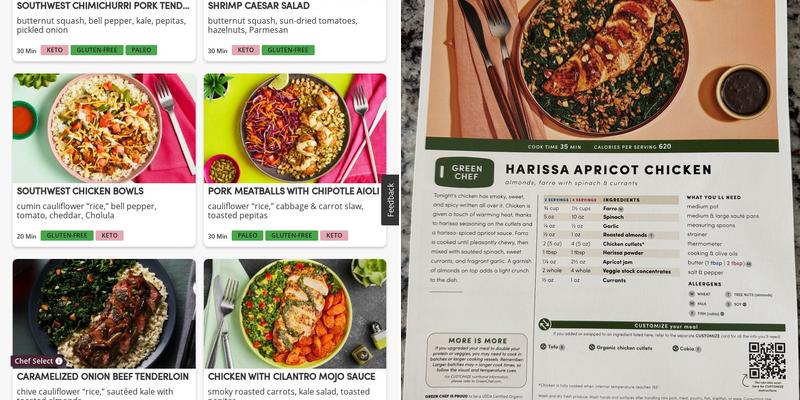 Green Chef Menu
