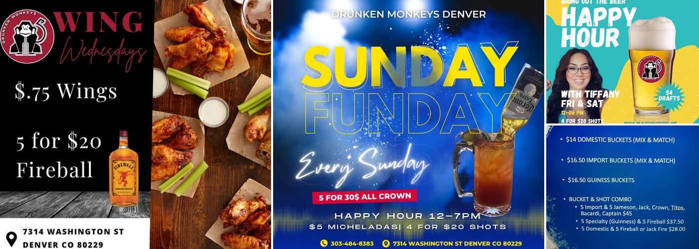 Drunken Monkeys Menu