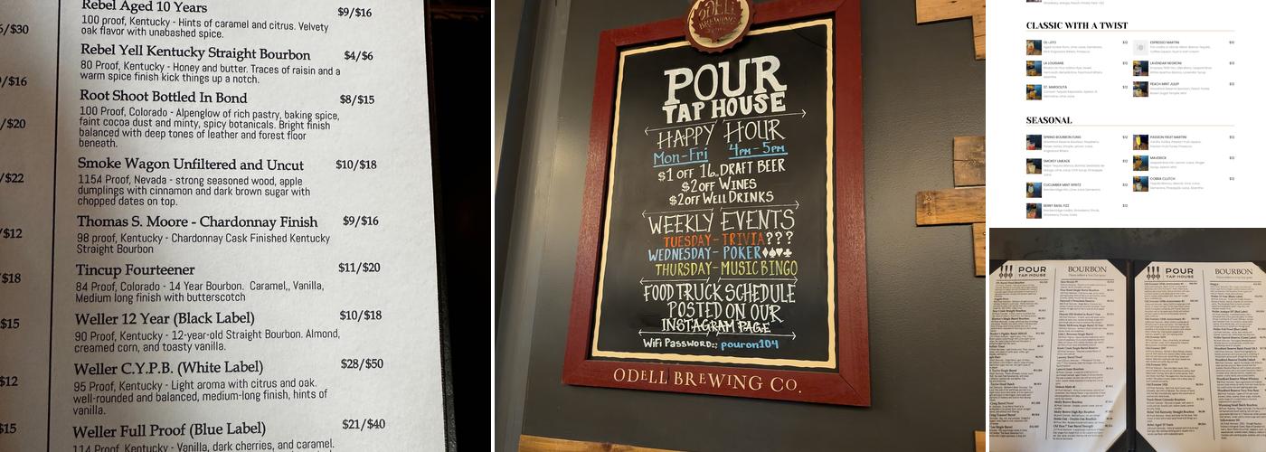 Pour Tap House Menu