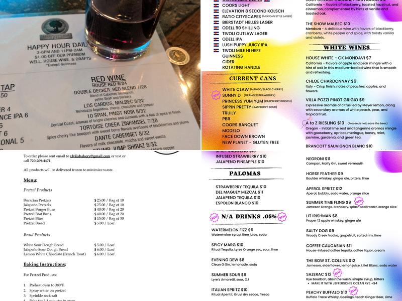 Jefferson Park Pub Menu