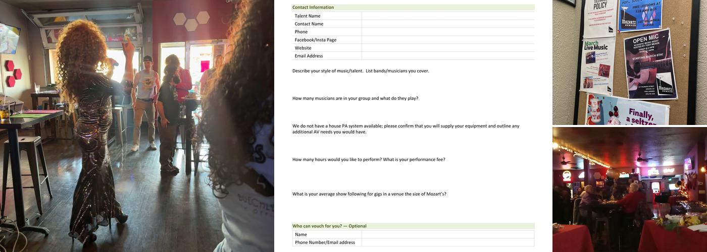 Mozart's Denver Menu