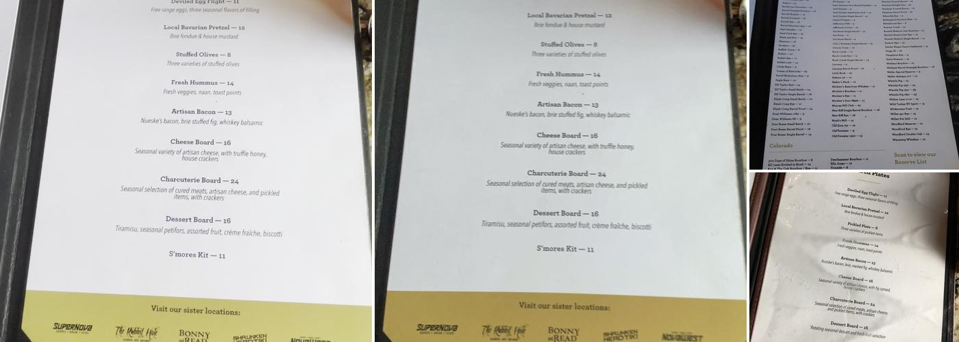 Cork & Cask Menu