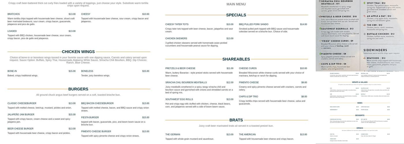 The Casual Pint of Huntsville Menu