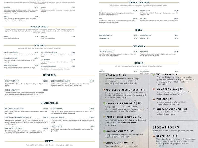 The Casual Pint of Huntsville Menu