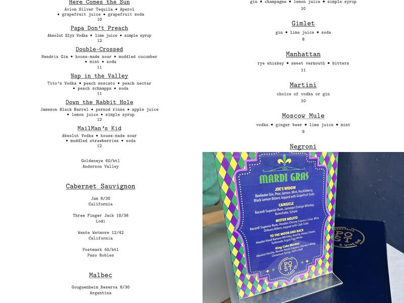 POST Menu
