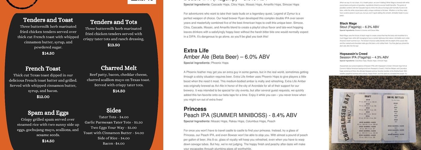 8-Bit Aleworks Menu