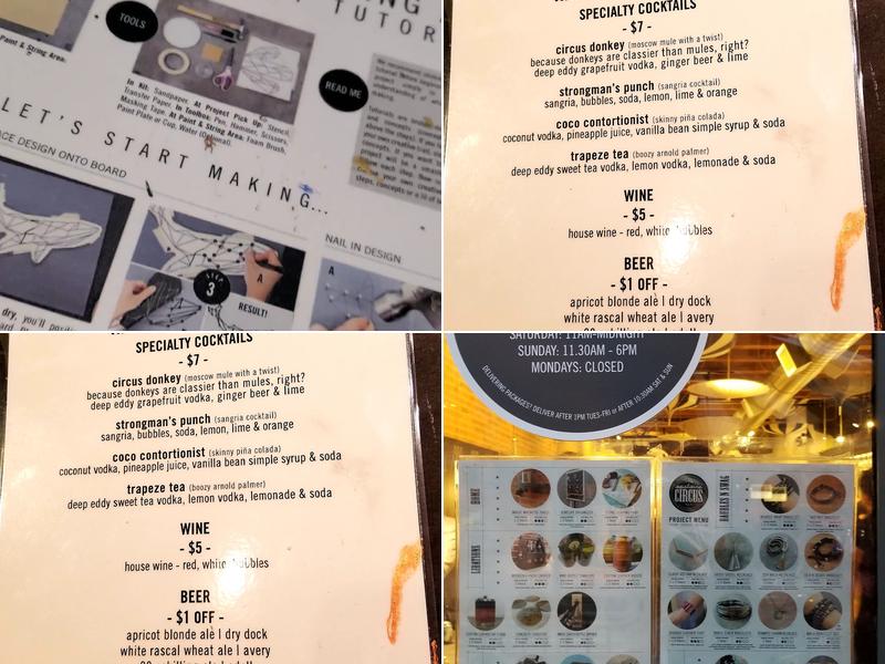 Upstairs Circus LoDo Menu