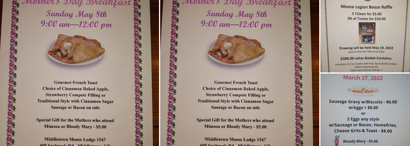 Loyal Order of Moose Menu
