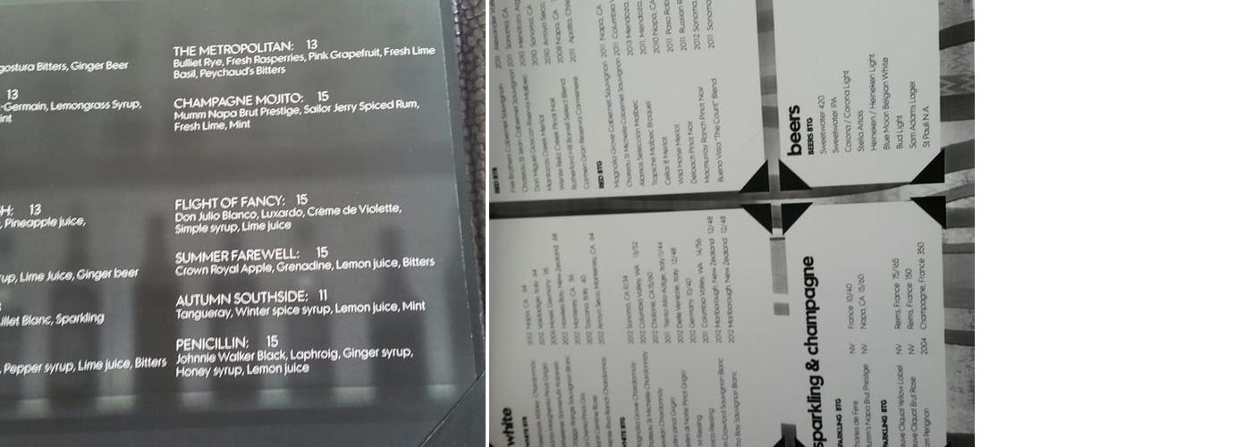 The Residences at W Atlanta - Downtown Menu