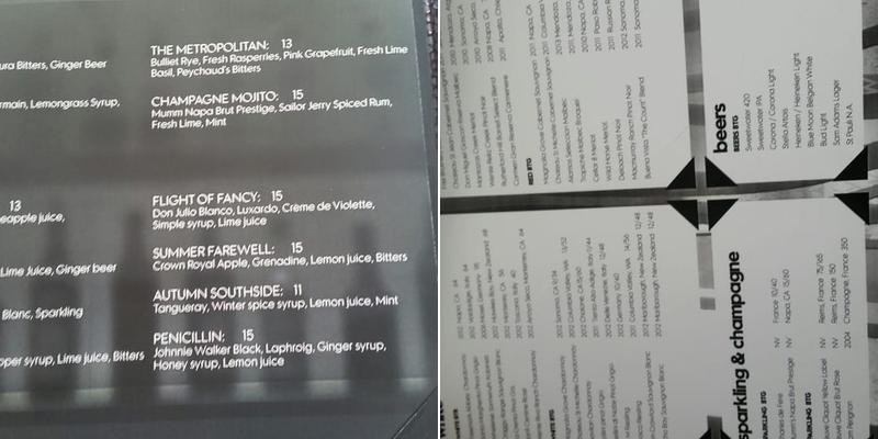 The Residences at W Atlanta - Downtown Menu