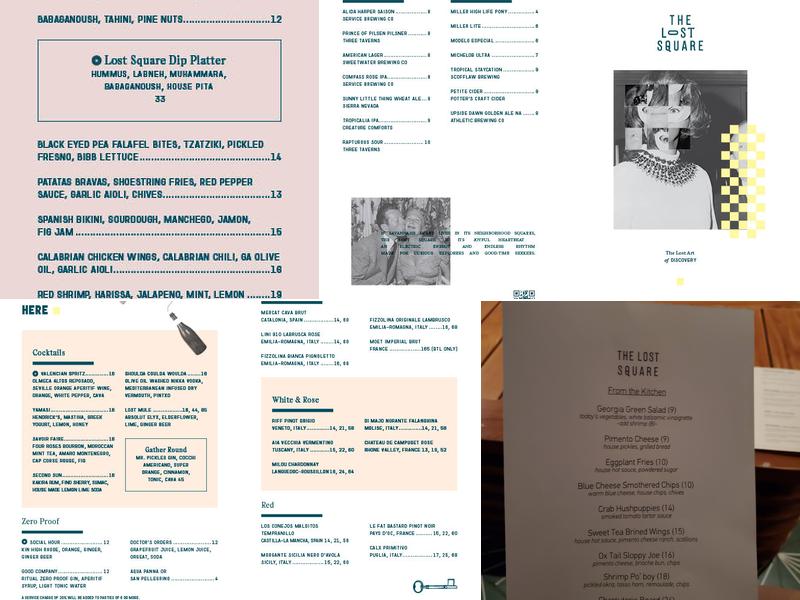 The Lost Square Menu