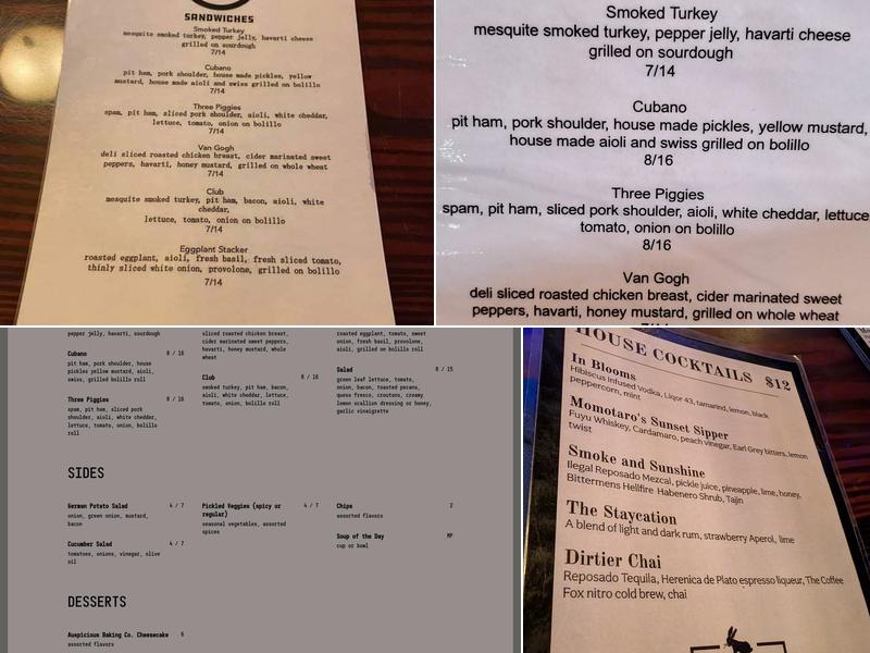 The Black Rabbit Menu