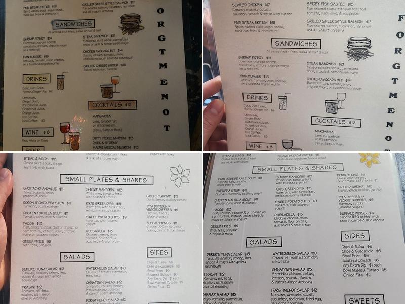 Forgtmenot Menu