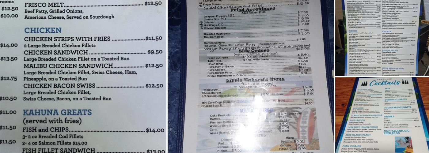 Blue Wave Menu