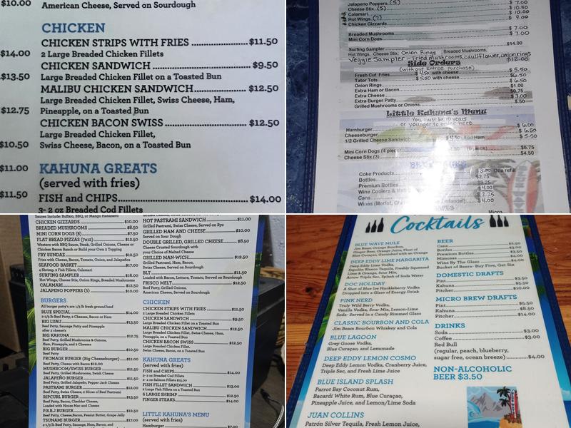 Blue Wave Menu