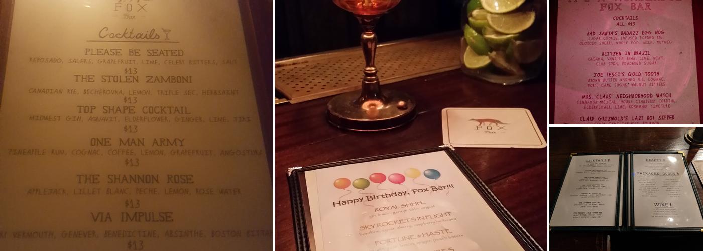 Fox Bar Menu